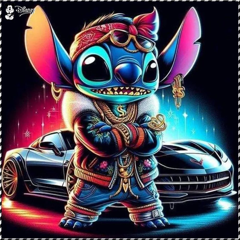 

Disney DIY Diamond Painting Stitch Cartoon Full Square Round Drill Mosaic Car Modern Art Cool Home Decoration