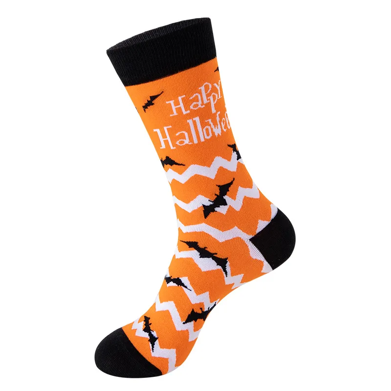 1 pair Autumn and winter new Halloween male socks skull alien female socks pumpkin socks monster tube socks