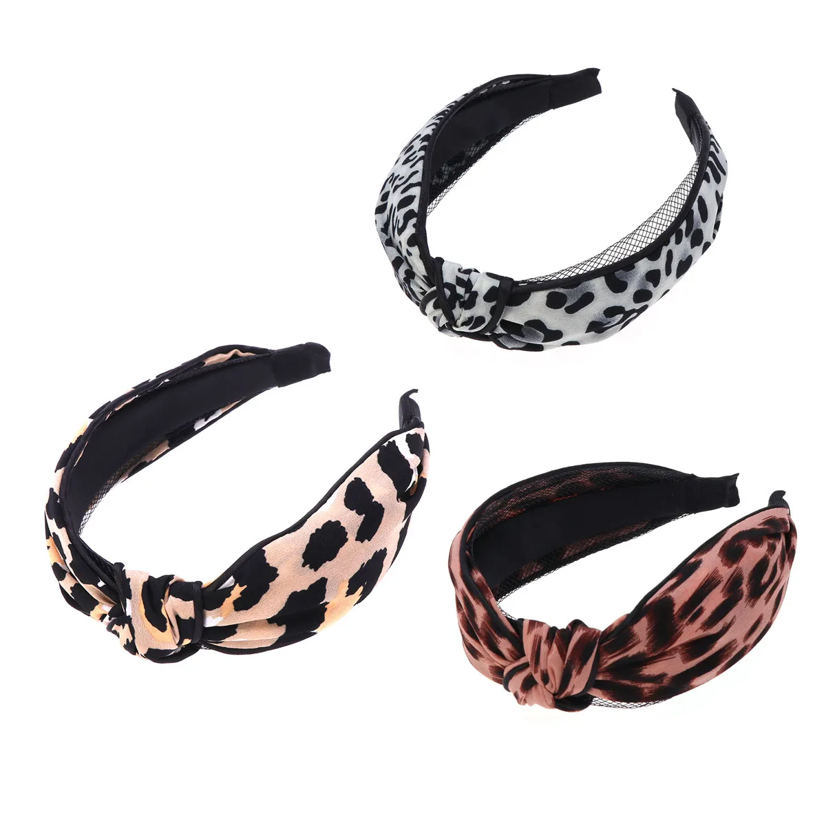 

3pcs Leopard Print Bow Head Hoop Cross Hair Women Wide Headband Fashion Hair Accessories for Daily Party Outfit Comfortable