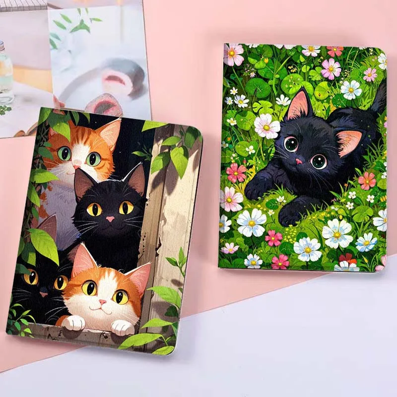 

Cute Black Cat Flowers Gift For Xiaoxin Lenovo Tab Pad K11 K10 M10 P11 3rd Plus Pro Legion Y700 Y900 Gen4 2 Tablet Case