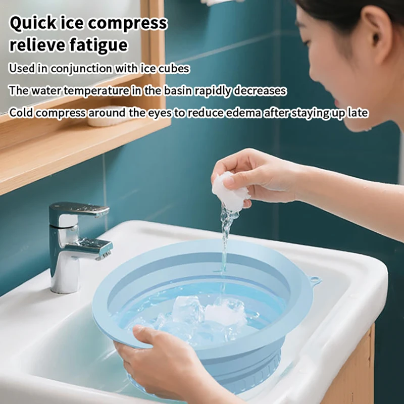 Protable Face Ice Bath Bowl For Facials Plunge Dipping Face Folding Ice Facials Washbasin Facials Skin Care Tool For Home Travel