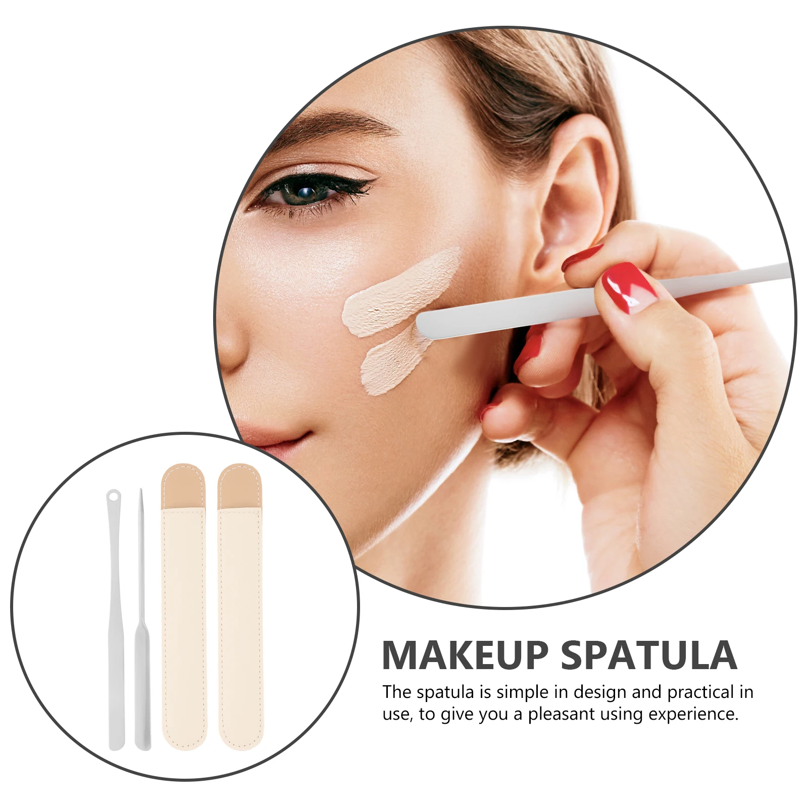 

1 Set Stainless Steel Foundation Mixing Long Handle Korean Makeup Tool Pigment Blender Nail Art Cream Lipstick Face
