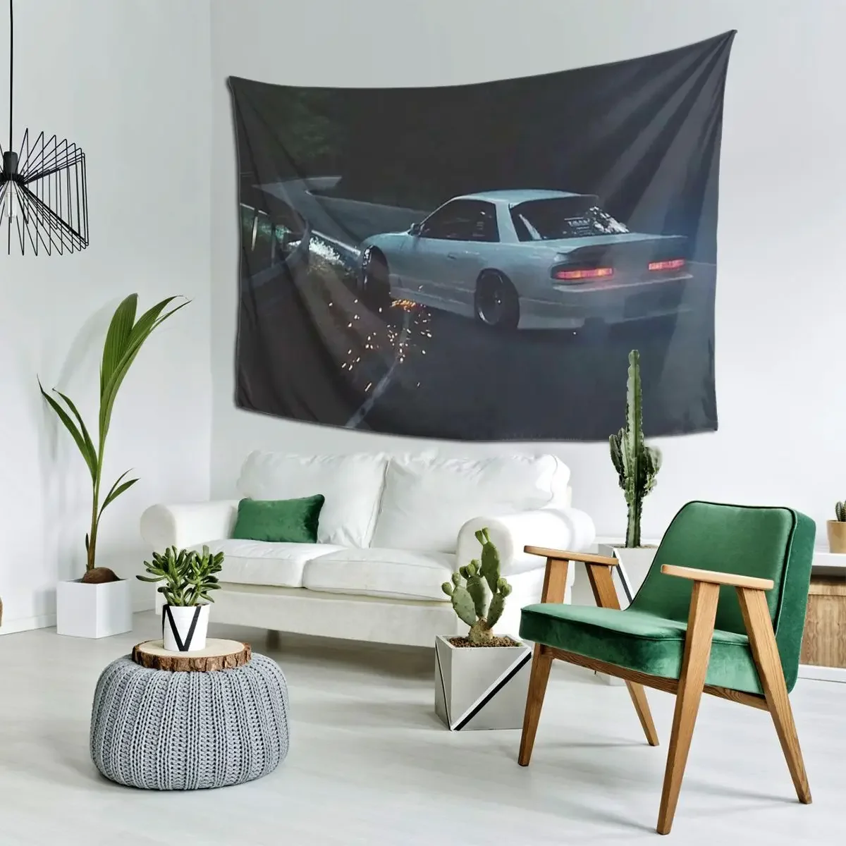 JDM Drifting Tapestry Art Wall Hanging Aesthetic Home Decoration Tapestries for Living Room Bedroom Dorm Room