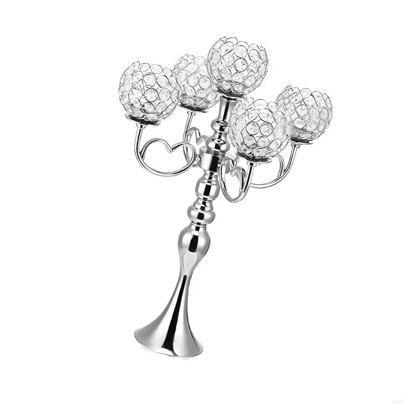Eleganter 5-Kopf-Kerzenständer mit traditioneller Metallstruktur für den Esstisch, Feiern und Anlässe, auffällige Heimdekoration – Detail 8