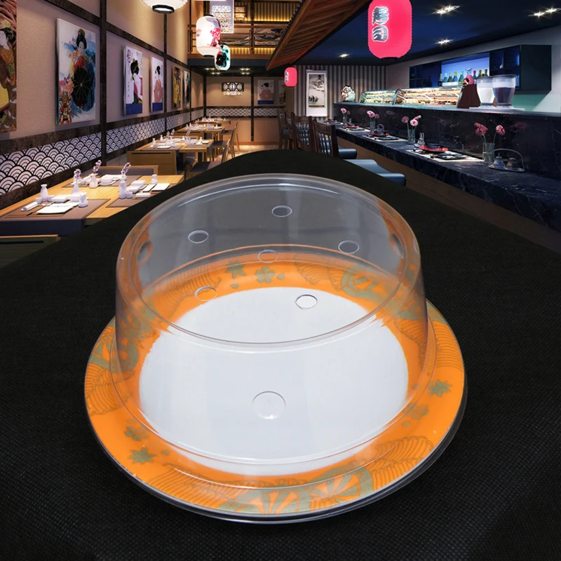 Food Cover for Kaiten Sushi Plate Nigiri Tempura Transparent Plastic Dish Lid Japanese Restaurant Tableware