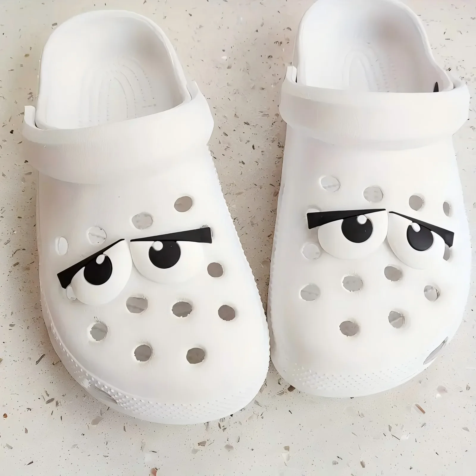 Funny Expressions Hole Buckle Hole Shoe Charms Decorations Cartoon Soft Rubber Eyes Shoes Buckle DIY 3D Hole Shoe Accessories