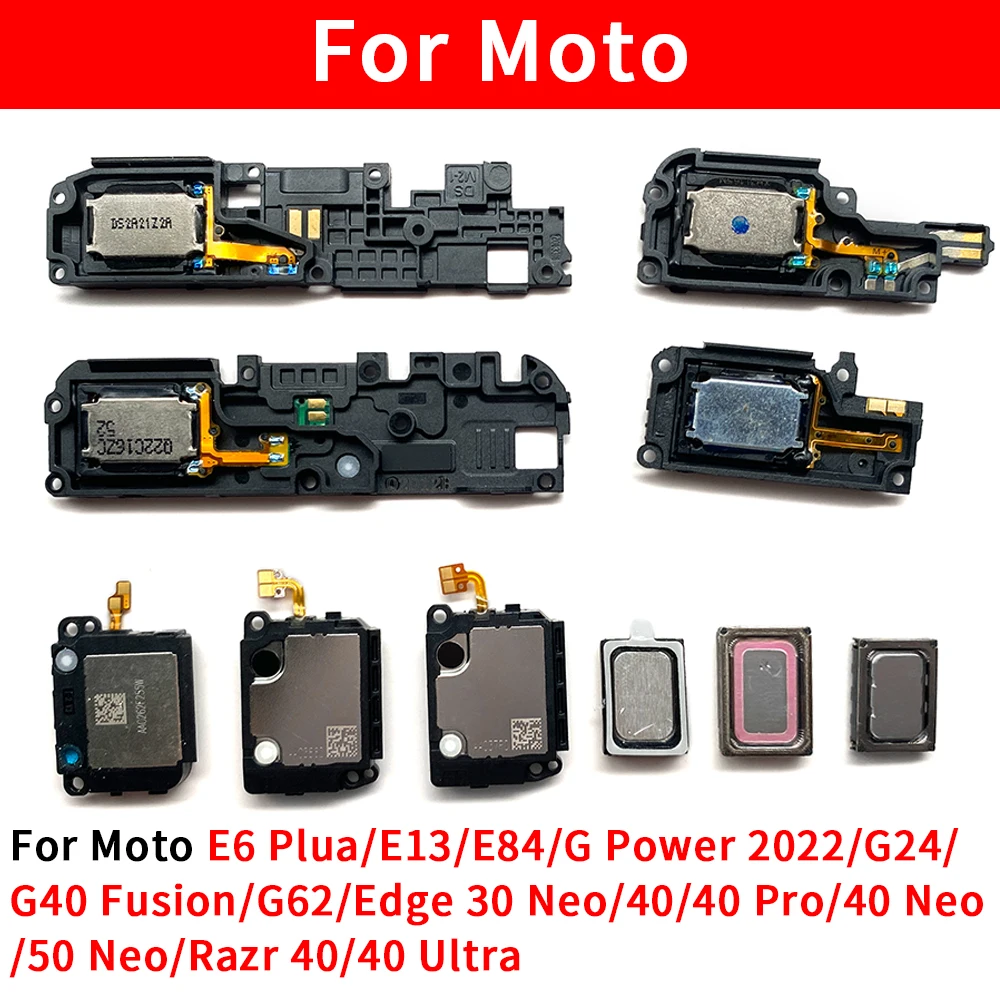 

For Moto G24 G84 G62 E6 Play E13 Edge 30 40 50 Neo Pro G40 Fusion Razr 40 Ultra Loud Speaker Buzzer Ringer Loudspeaker Flex