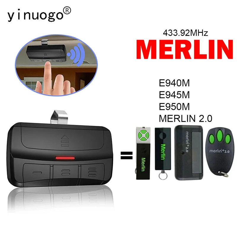 For MERLIN E940M E945M E950M MERLIN 2.0 Garage Door Remote Controllers Handheld Transmitters Openers And Receivers  433MHz