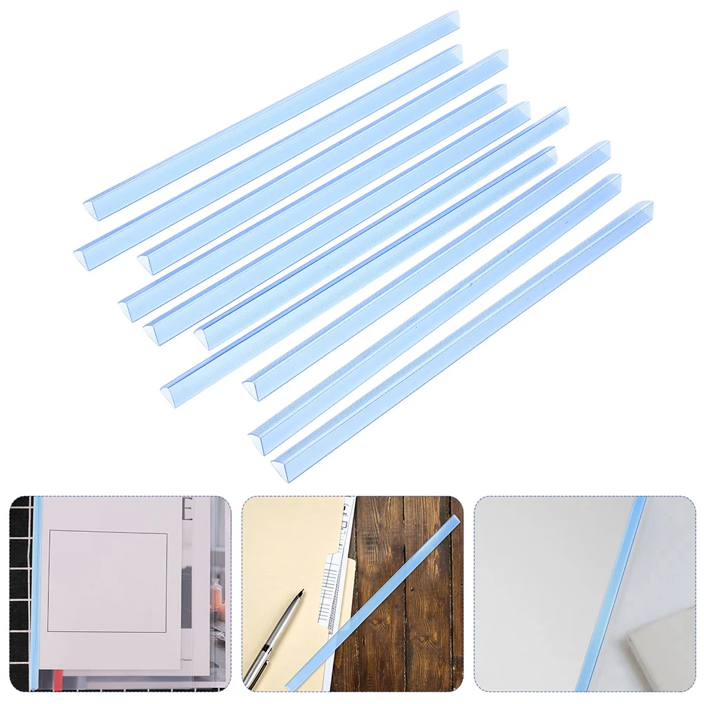 10pcs Plastic Slide Binders Bookbinding Clips Abs Loose Leaf Binder Transparent Pull Rod Clips For Office