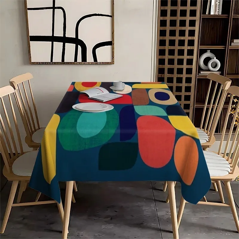 1 Stück Retro-Tischdecke im Bohemian-Stil – rechteckige Polyester-Tischdecke – geeignet für Homezyc