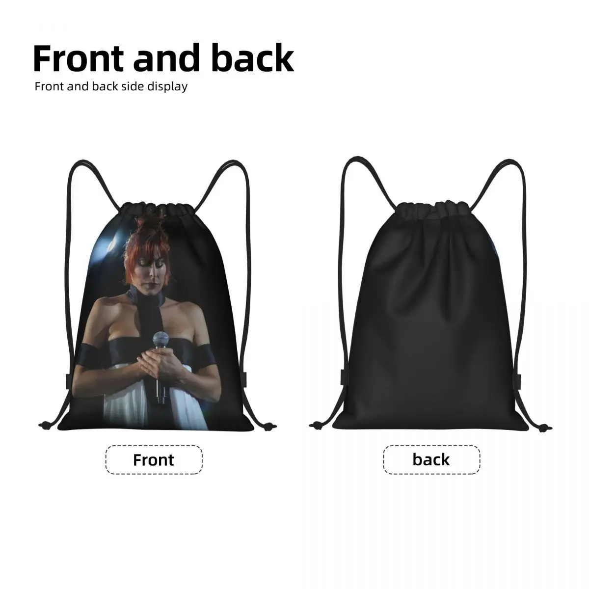 Sexy Mylene Farmer French Singer Songwriter And Actor Drawstring Bags for Shopping Yoga Backpacks Women Men Sports Gym Sackpack