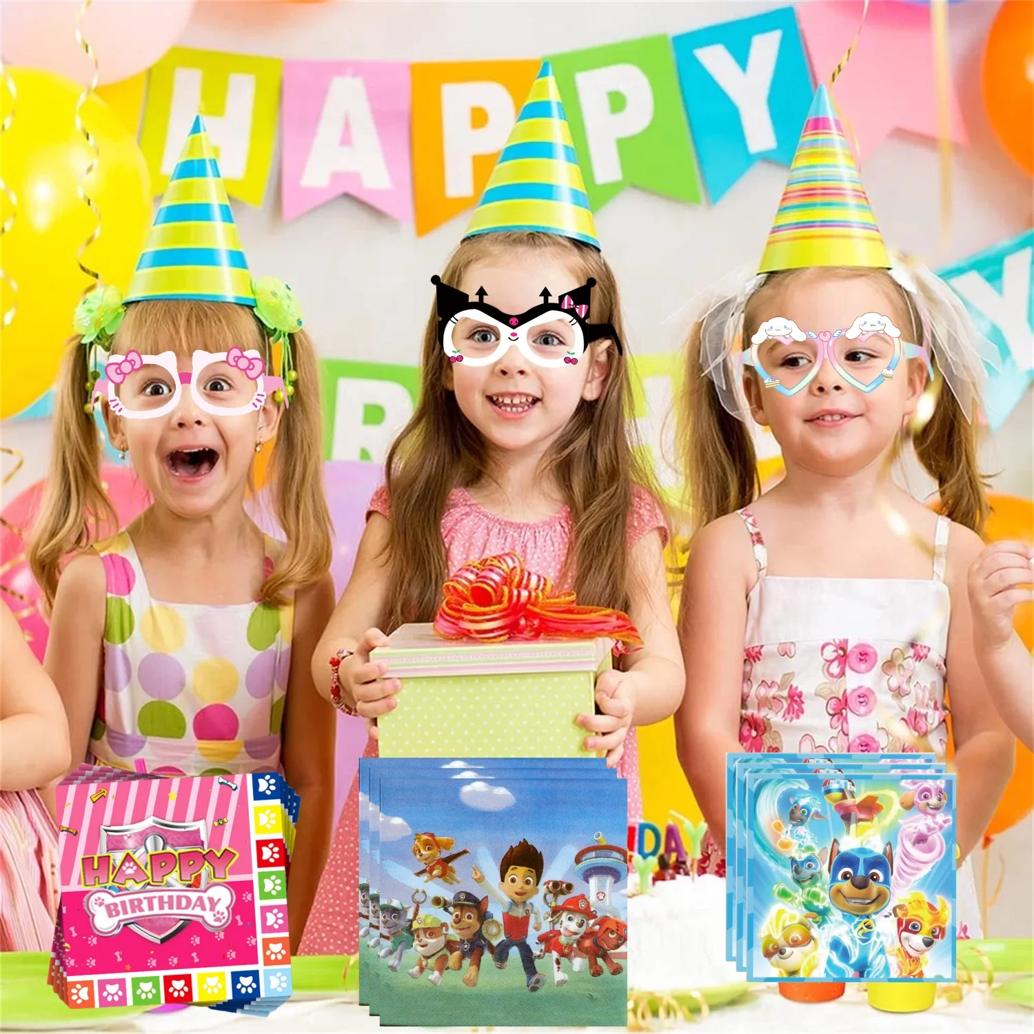 Paw Patrol Tischservietten, Happy Birthday Dekorationsservietten, Paw Patrol Skye Einweg-Papiertücher, Paw Party-Geschenke und Zubehör – Detail 7