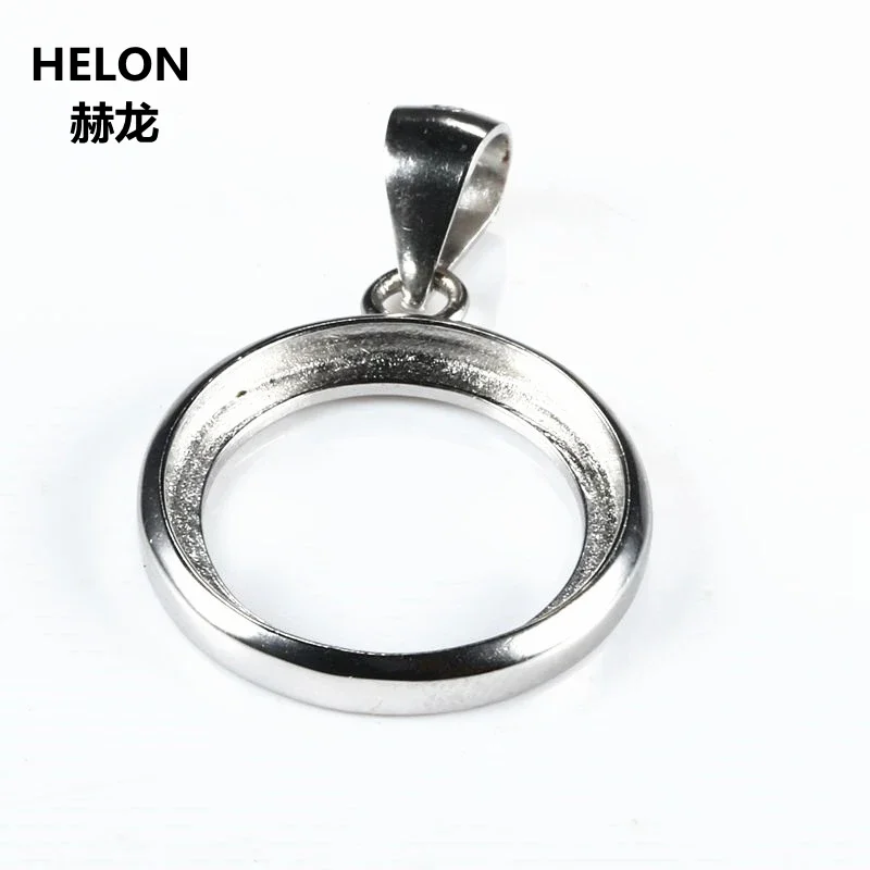 

925 Sterling Silver Semi Mount Pendant Women Men Pendant 20x20mm 15x15mm 14x14mm 19x19mm Round Cabochon Setting Wholesale