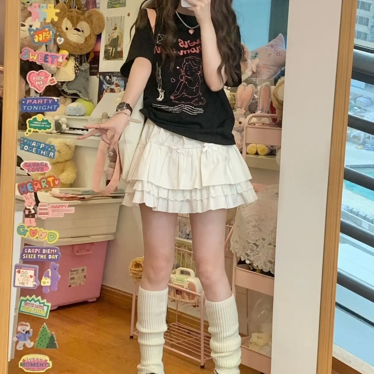 Skirts Womens Lace-up Mesh Balloon Magic Show Stage Performance Fairy Tale School Play Princess Youth Cosplay Event Festive ins