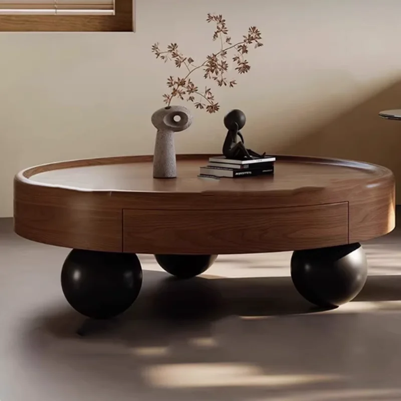 طاولة القهوة الخشبية الصلبة البني ديكور غرفة المعيشة تصميم فاخر طاولة القهوة الحديثة الشمال مصمم الأريكة Tisch أثاث المنزل