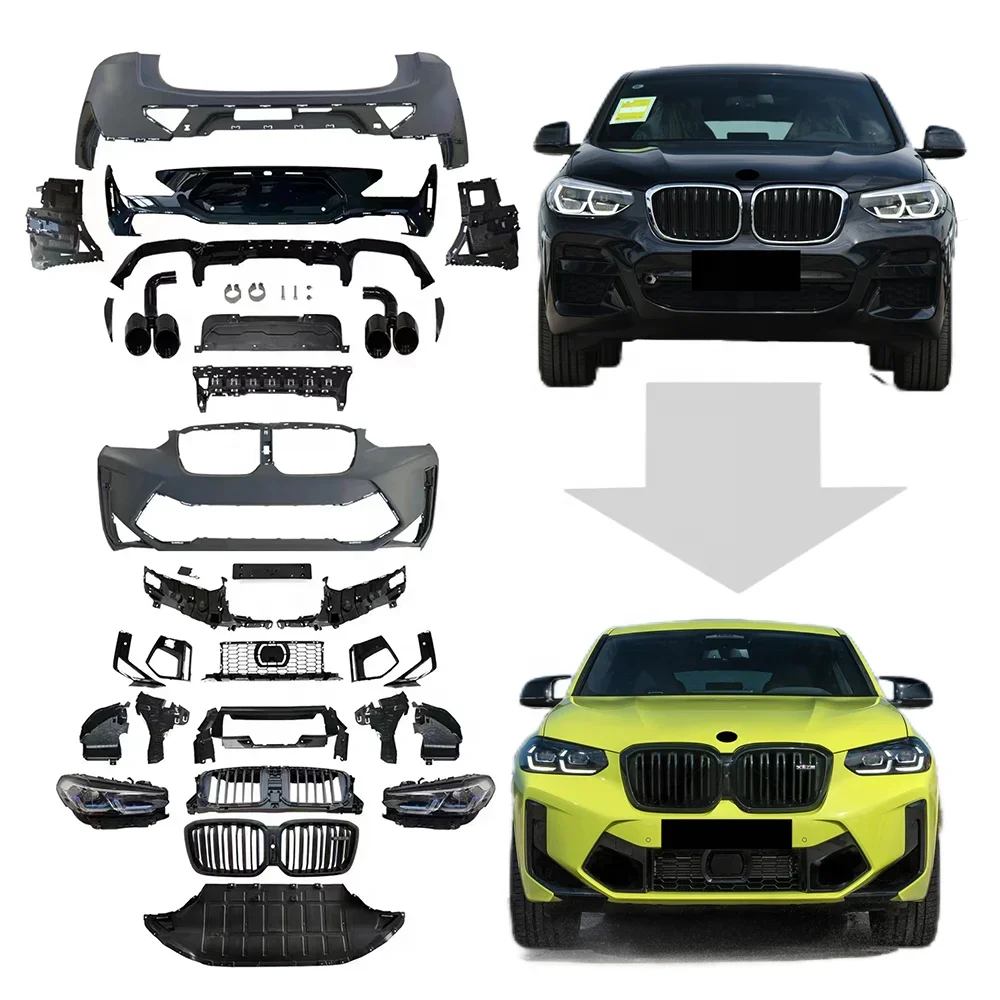 For BMW X4 G02 18-21y Upgrade Old to New X4M F98 LCI 2022 Style Body Kit Car Bumpers Grille Lights Auto Tuning Parts Full Ser