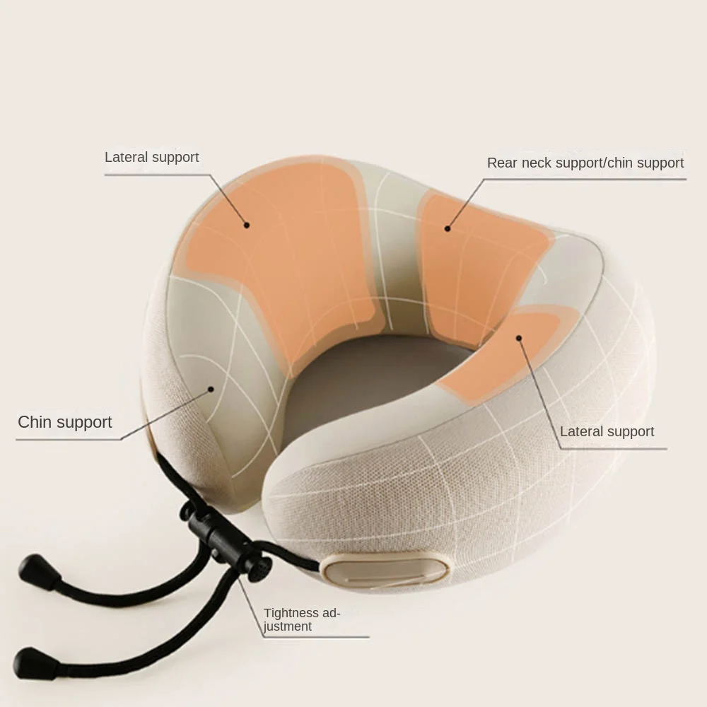 Ergonomic U-shaped Travel Pillow Head Support with Storage Bag Office Nap Pillow Soft Slow Rebound Car Throw Pillow Travel