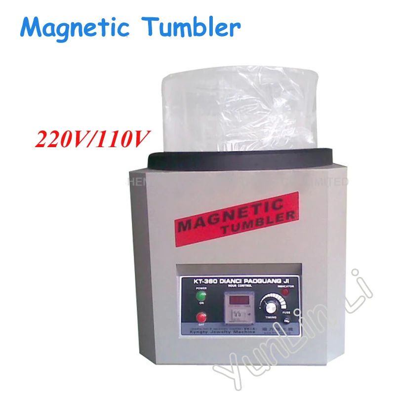 

110V/220V Jewelry Polishing Machine Goldsmith Tools 1300g Capacity Reversing Magnetic Tumbler KT-360A