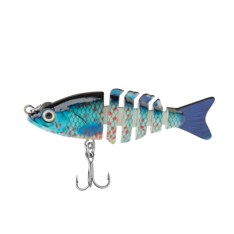 CIBO 1pc Mini Multi-Segment Fish Bionic Hard Bait-6cm/5g-Geschikt voor het vissen op zout- en zoetwatertroef, baars en meerval