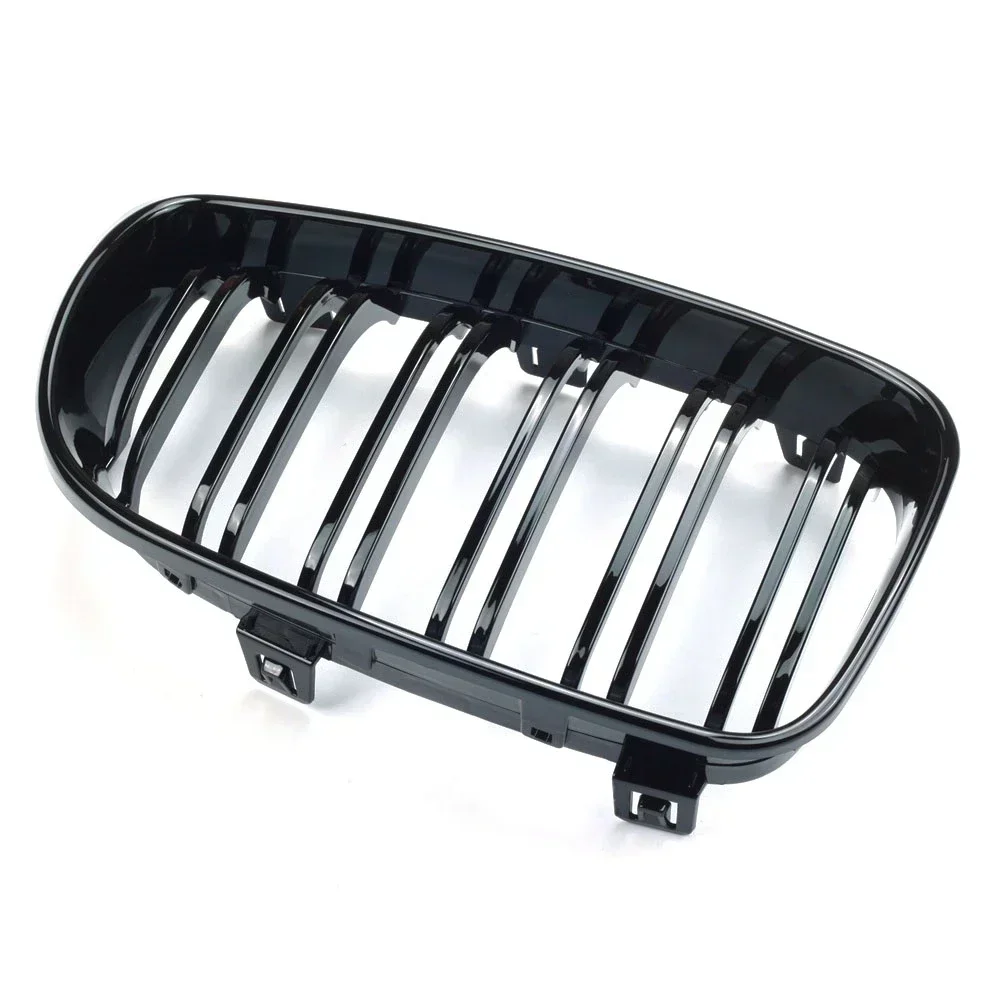 Linha dupla Gloss preto grade dianteira do rim, grades de carro, acessórios de carro, BMW E81, E87, E82, E88, 1-Series, 128I, 130I, 135I, 2008-2011