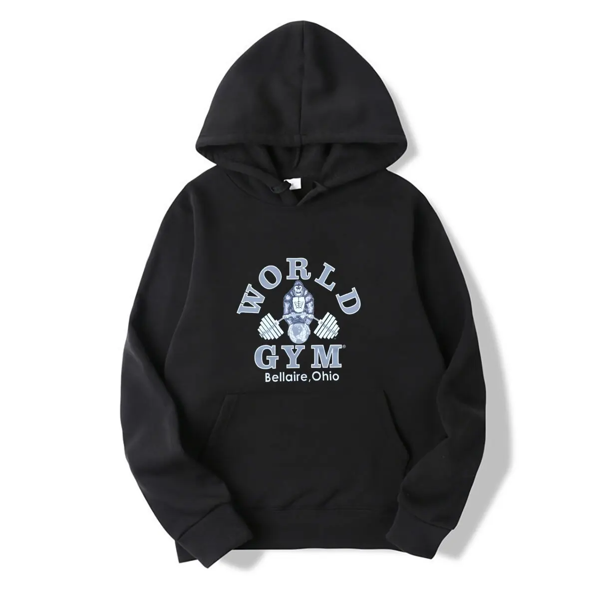 Vintage World Gym Gorilla Mirror Graphic  hoodies Bellaire, Ohio Men's (XL) Blue long or short sleeves