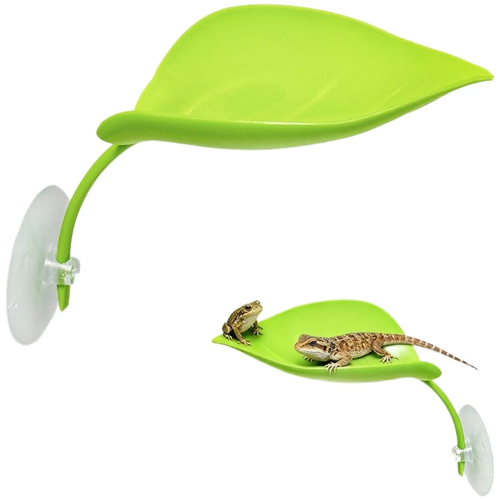 Turtle Basking Platforms 3PCS Leaf Shape with Suction Cups for Aquarium and Terrarium Reptile Tank Accessories