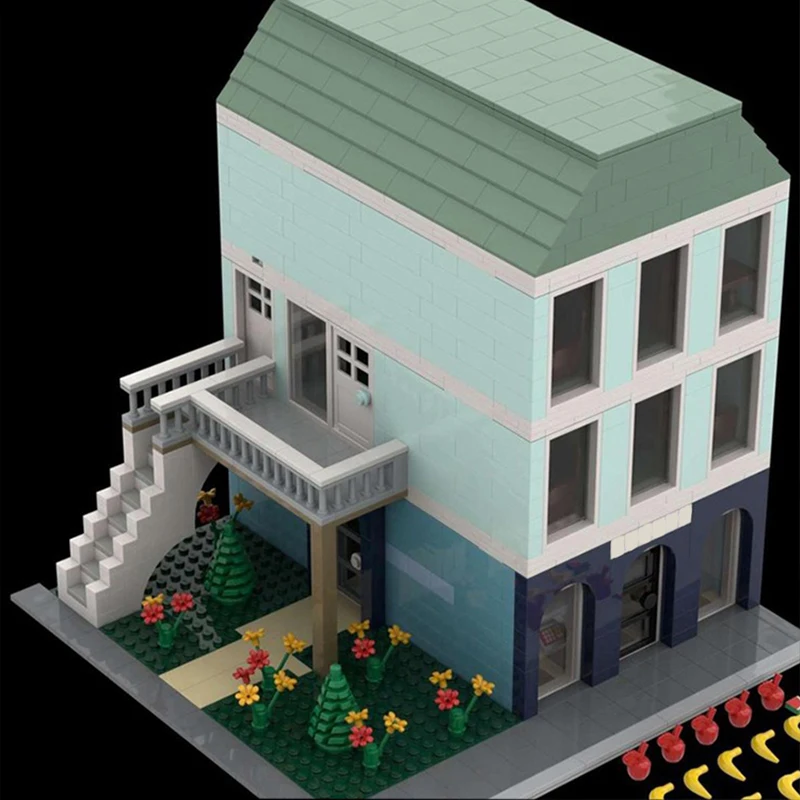

1552pcs MOC Grocery Store Park Restaurant Modular Streetscape Model Building Blocks Christmas Gifts Construction Toy Brick Kids