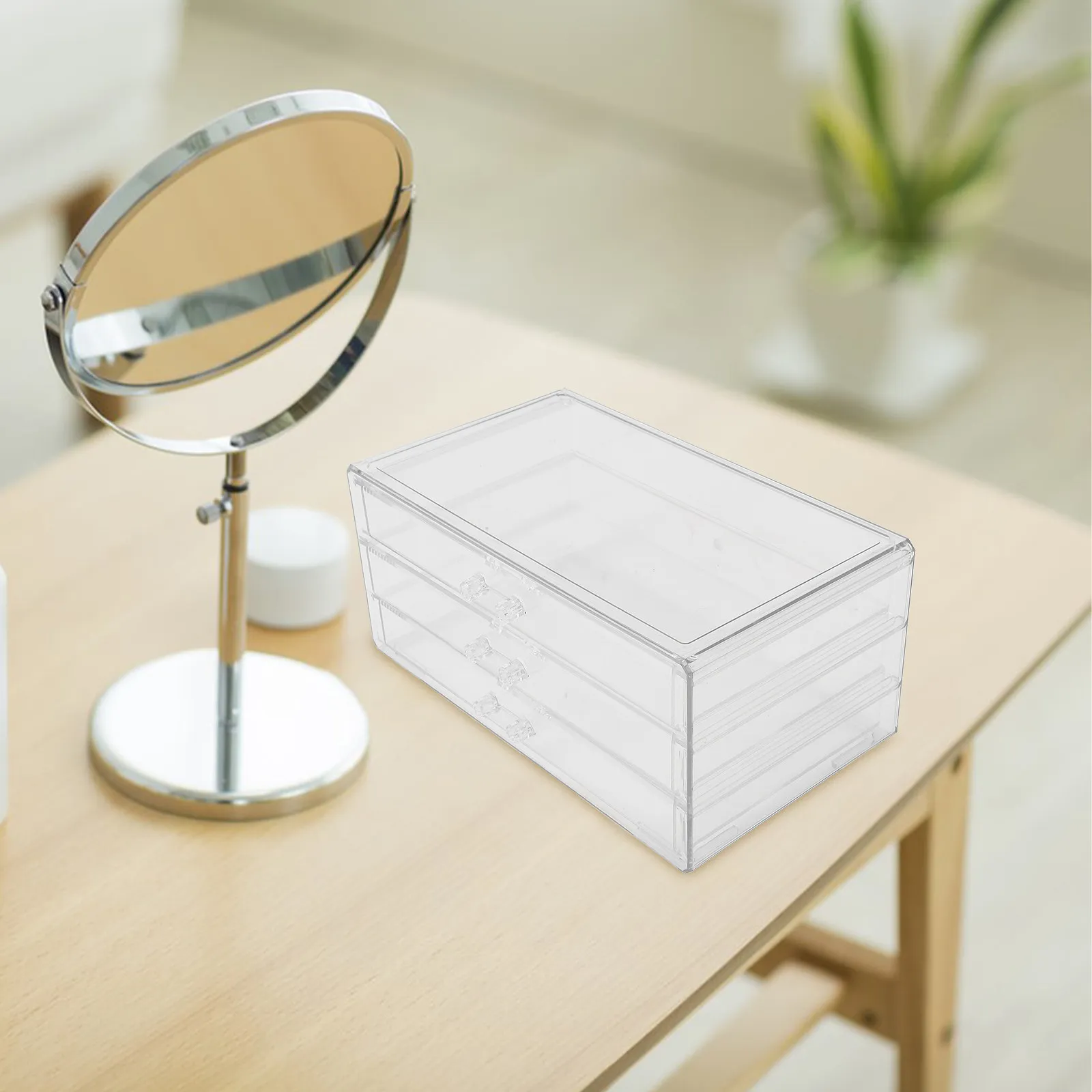 Multi-Compartment Drawer Style Desk Organizer for Makeup Stationery Skincare Products Bathroom Living Room Office Desktop
