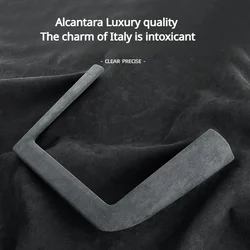 Wireless Charging Frame Cover for Tesla Model Y Launch/Model 3 Highland 2024 Suede Protect Shell Alcantara Interior Accessories