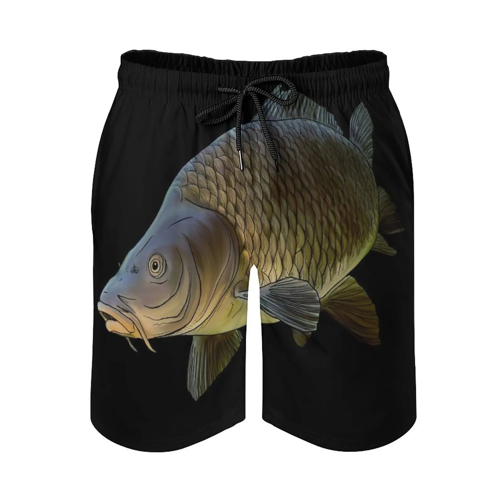 

Carpe Commune Men'S Beach Shorts Board Shorts Bermuda Surfing Swim Shorts Carp Carpfishing Fish Common Carp Fisherman Fishing