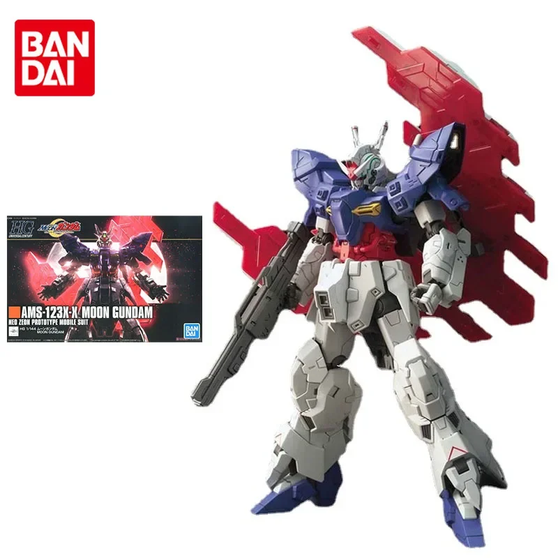 

Bandai Gundam Model Kit Anime Figure HGUC 1:144 AMS-123X-X Moon Gundam Genuine Gunpla Model Action Toy Figure Toys for Children