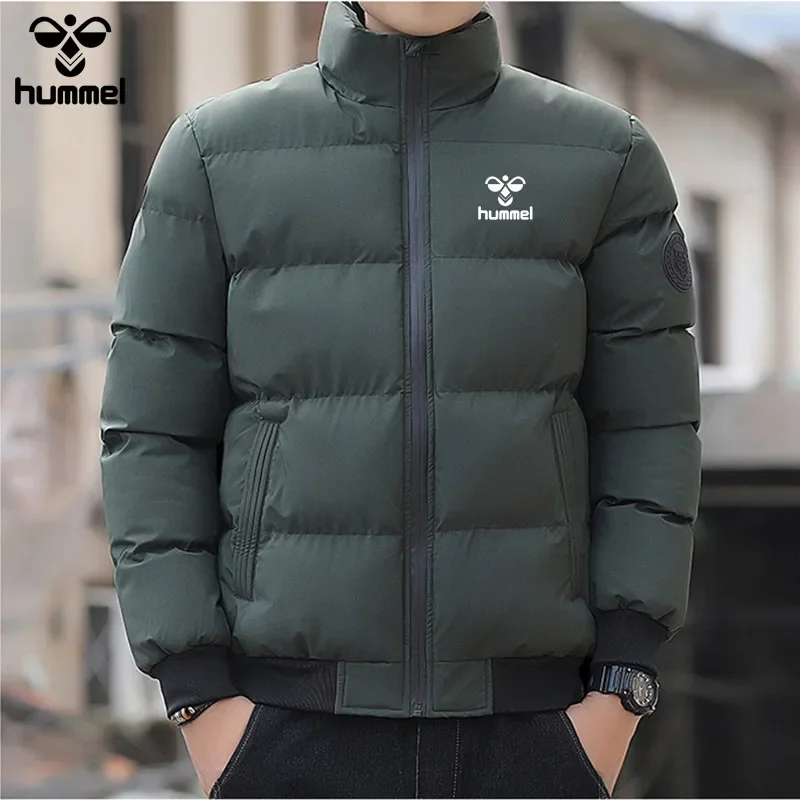 HUMMEL Luxury Men's Winter Jacket Down Jacket 2024 Men's Winter Jacket Fashion Zipper Windproof jacket Men's cotton-padded jacke