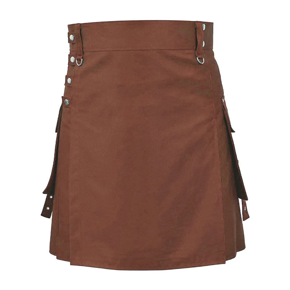 Schottische Festival Männer Kilt traditionelles Hochland kleid einfarbig kurze Länge plissiert Design bequemen Stoff