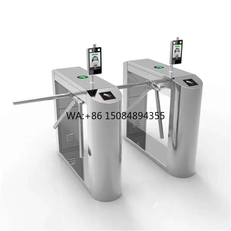 Tripod Turnstile Pedestrian Gate Anti Trailing High Safety Fast Pass Smart Face Recognition RFID Card Access Control for Gym
