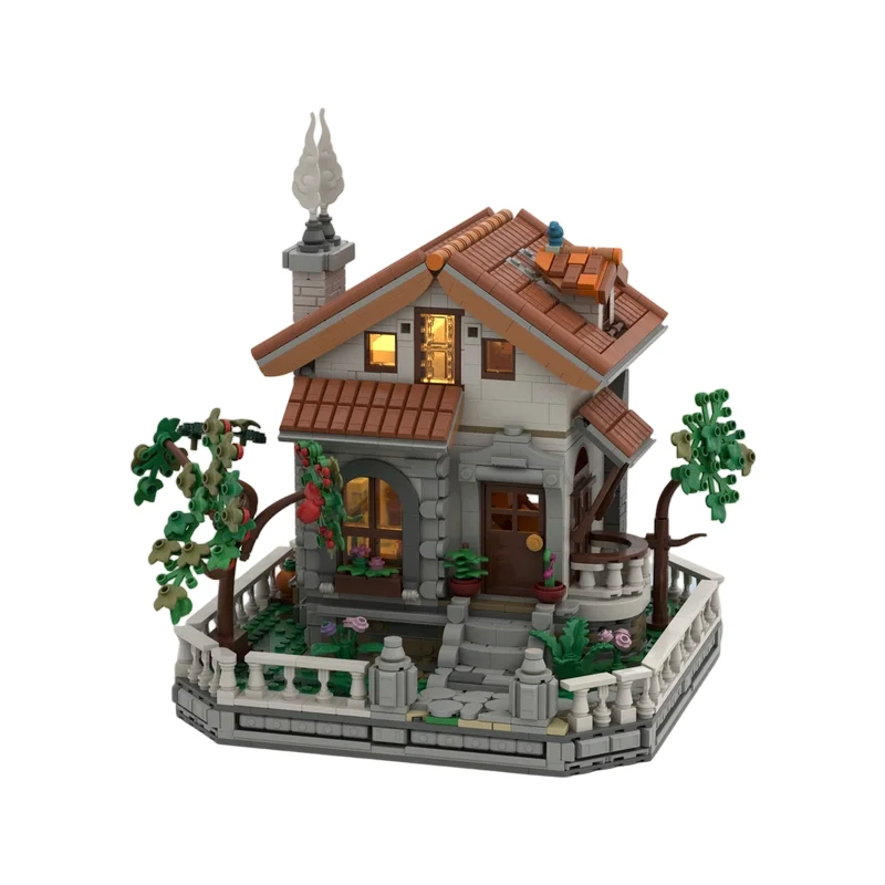 

Cozy Countryside Cottage MOC Building Blocks Rural Farm House Model DIY Assemble Village Scene Desktop Display Toy