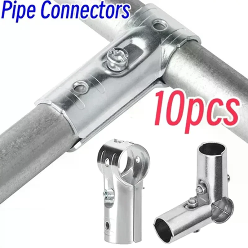 5/10Pcs 25mm Structural Pipe Connectors Metal Tube Connector Pipe Rod Support Fixed Clamp Connector Fittings