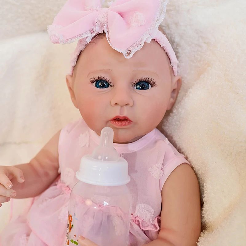 48cm Raven Full Vinyl Body Reborn Baby Doll with 3D Skin Multiple Layers Painting with Visible Veins