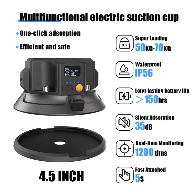 High Quality 4.5 Inch Aluminum Alloy Silicone Lightweight Flexible Waterproof 50-70KG Load LCD Screen Type-C Action