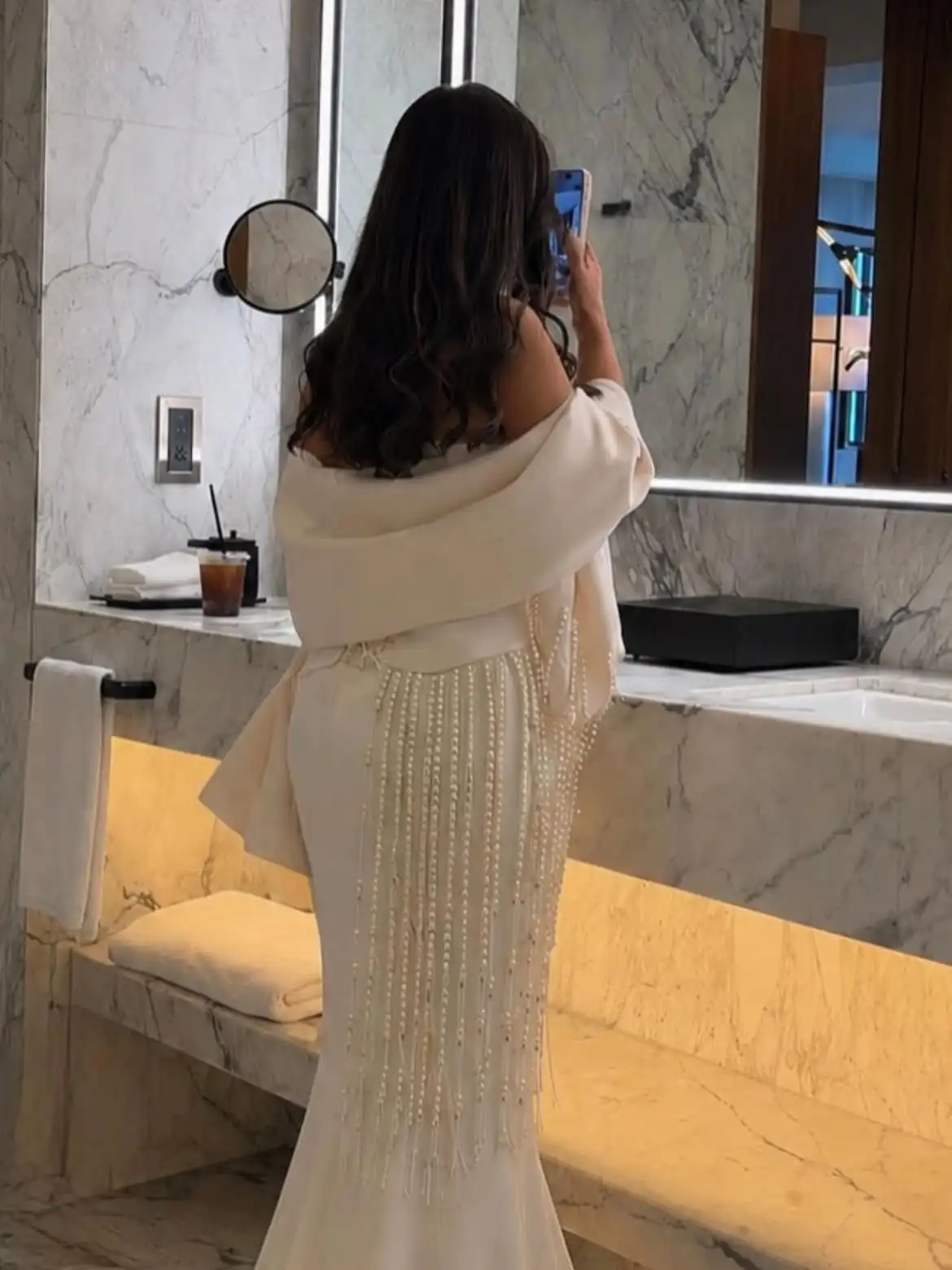Customized Ivory Strapless Saudi Arabia Prom Dresses Muslim Evening Gowns Sheath Floor Length Robe De Soiree Formal Party Dress