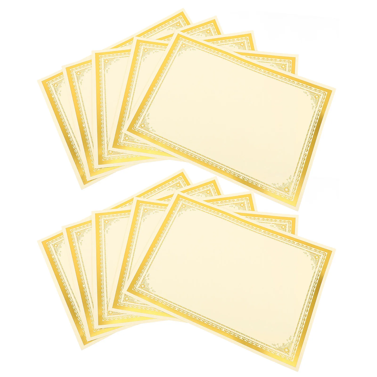 10 قطعة من أوراق الشهادة الداخلية الفارغة القابلة للطباعة لحفل الجوائز ومدرسة التعرف على التخرج والأكاديمية