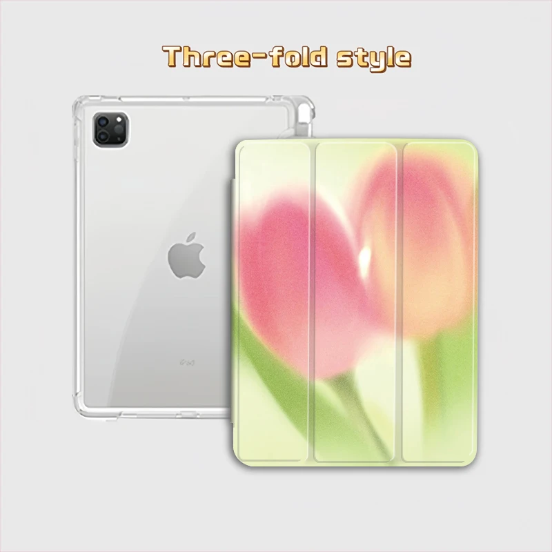 INS tulip pattern TABLET CASE FOR iPad pro 10/11-Inch 2020/6th/7th /8th /Air 3rd/Air 4th/9th gen/Air 5th Gen 2022/Air 16