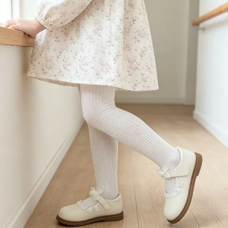 Sparkly Kawaii Girls Pantyhose Elegant Solid Base Full Twinkling Hot Fix Rhinestone Starry Sky Soft Elastic Anti‑Pilling Tights