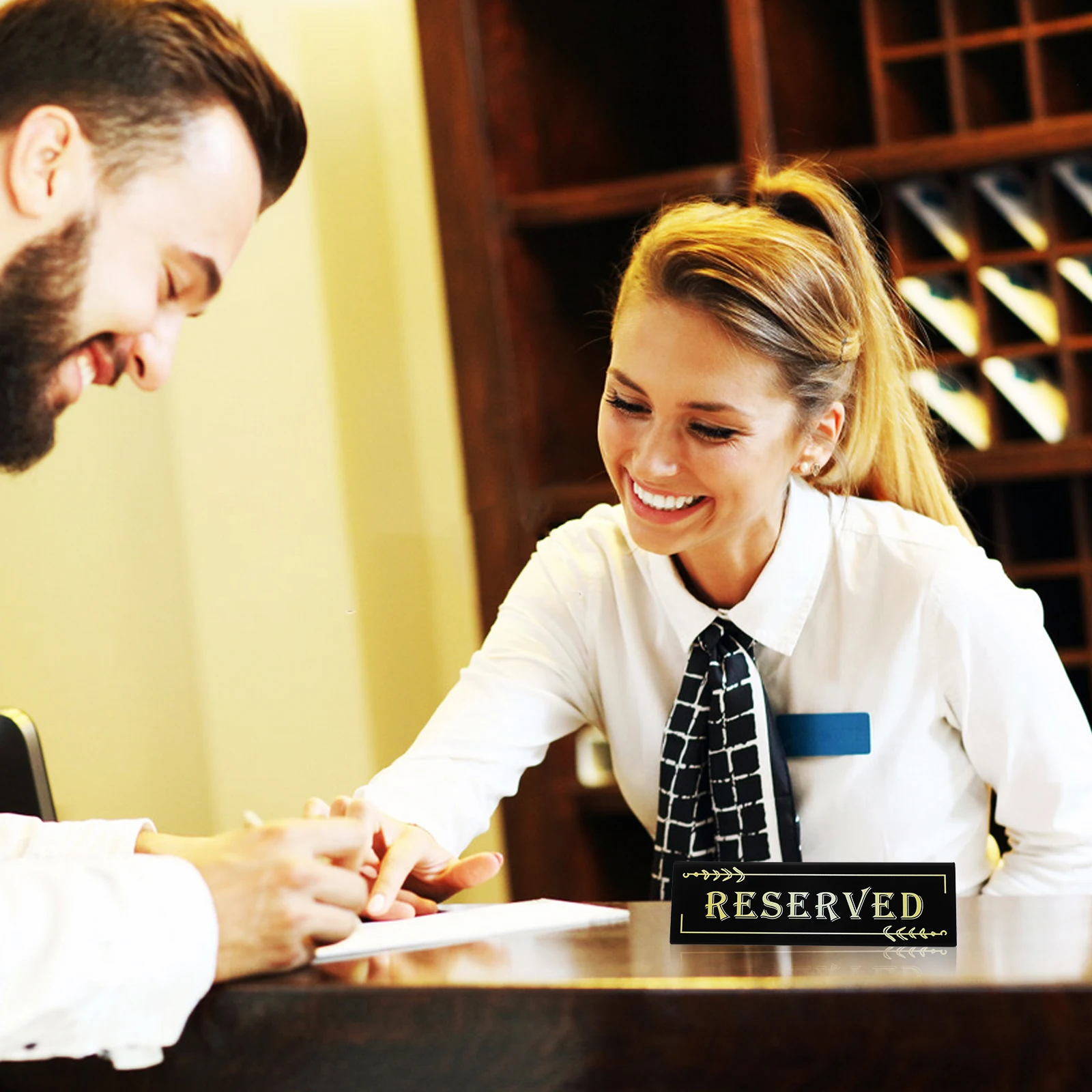 2 Pcs Acrylic Card Sign Reserved Table Signs Couple Seating UV for Wedding Tables