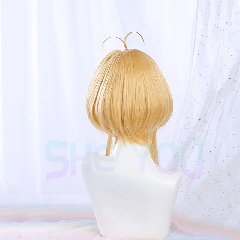 Cardcaptor Sakura peruka do Cosplay Sakura Kinomoto peruka do Cosplay 45cm brązowa peruka Cosplay Anime peruka do Cosplay żaroodporna peruka syntetyczna