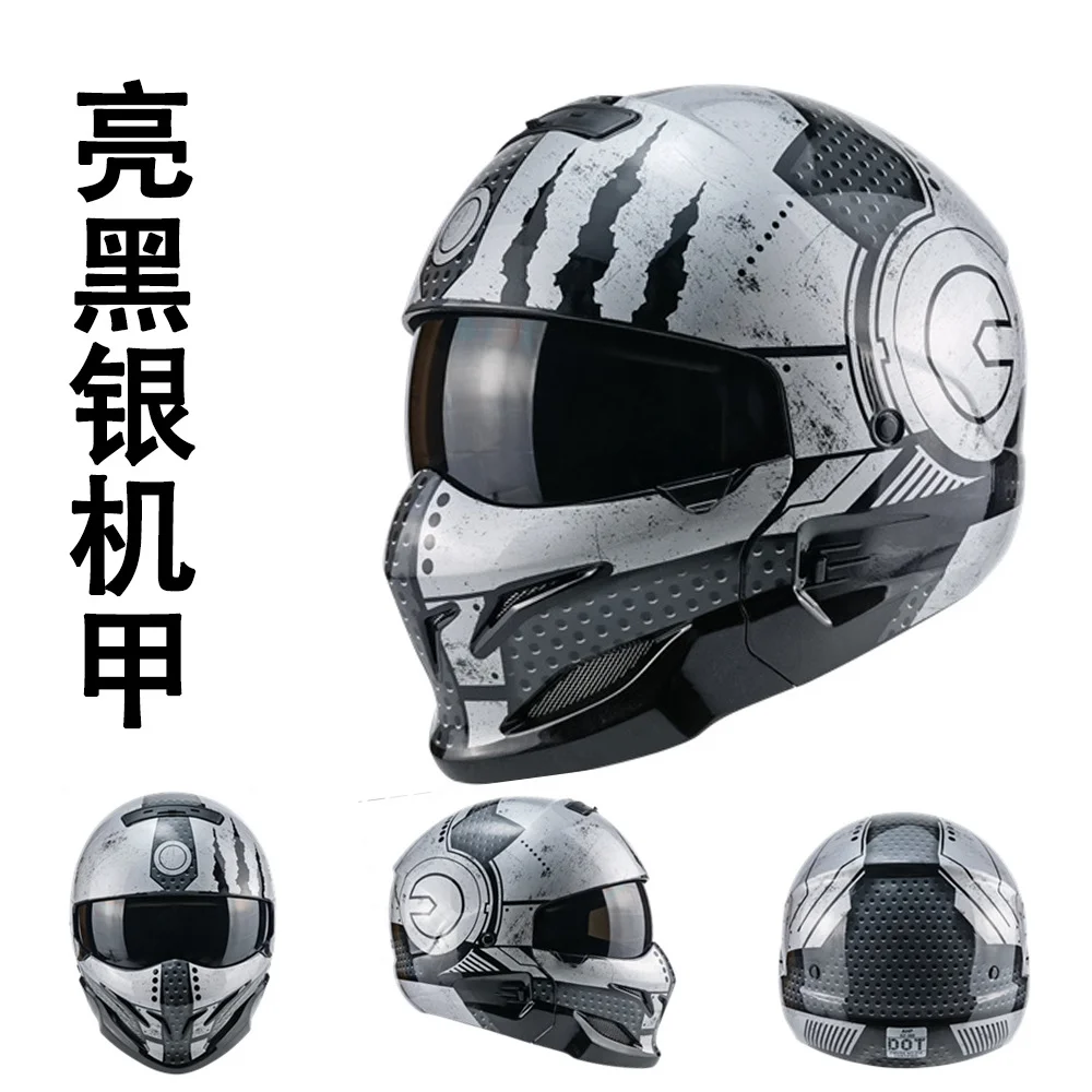 

Retro Scorpion Combination Cycling Motorcycle Four Seasons Winter Warm Combination Half Helmet Motorcycle AHP