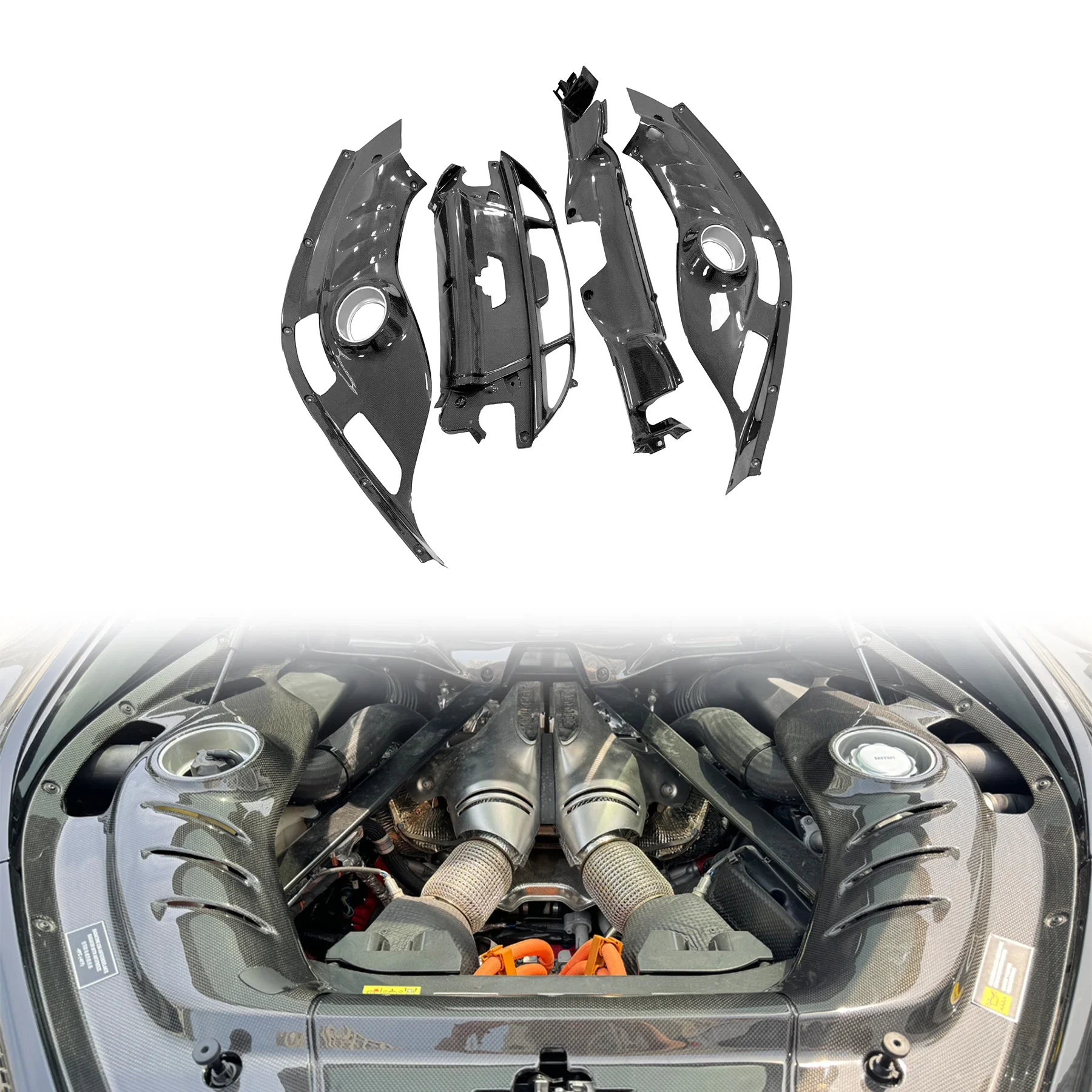 296 Auto Parts OEM Style Dry Carbon Fiber Body Kit Automotive Accessories Engine Interior Kit forFerrari 296