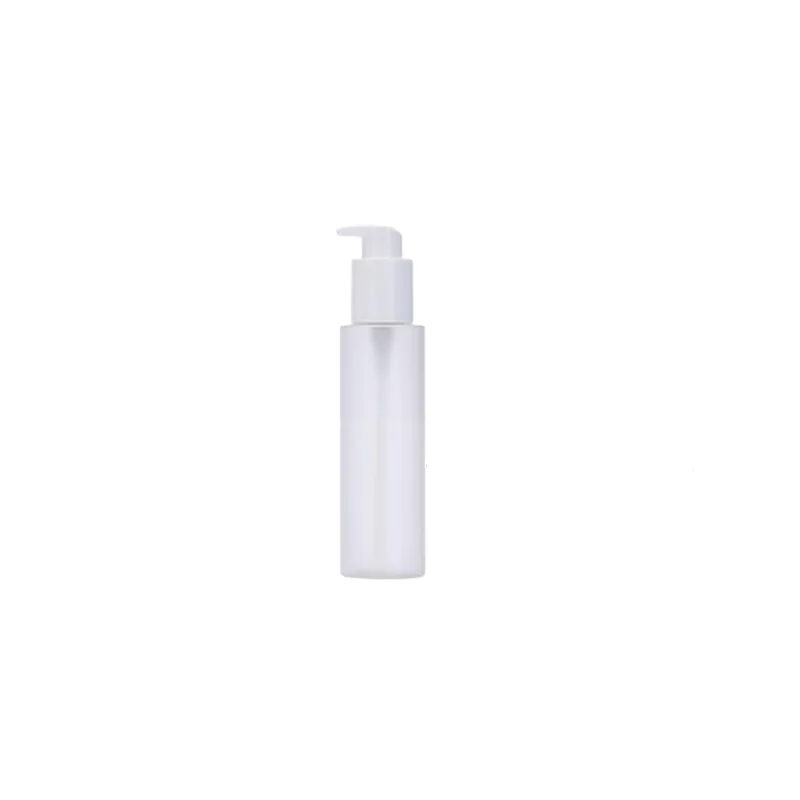 20Pcs Plastic Frosted Empty Bottle Flat Shoulder PET White Lotion Pump 100ML 150ML 200ML Refillable Portable Packaging Container