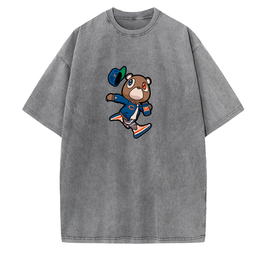 Kanye West Graduation 2024 Fans Gift Vintage Summer Short Sleeve Casual Unisex Harajuku O-Neck Cotton Shirts Printing