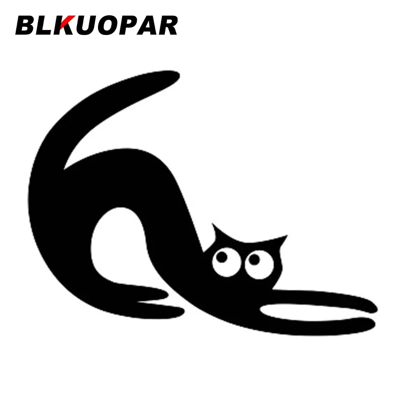 BLKUOPAR Stretched Cat Car Stickers Personality Decals Vinyl Car Wrap Surfboard Waterproof Snowboard Sunscreen Trunk Decoration