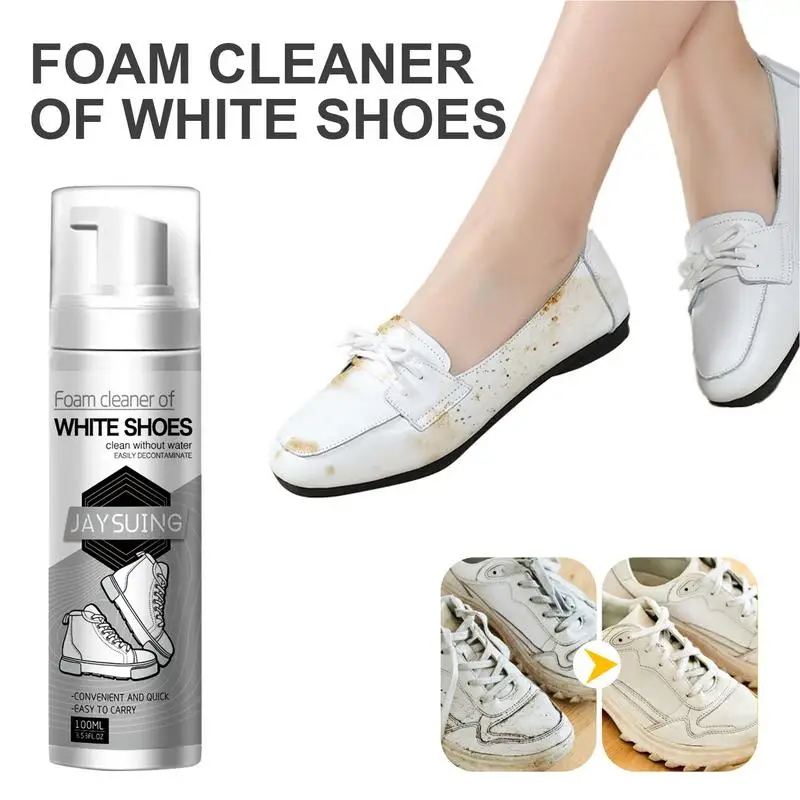 White Sneaker Cleaner Spray 100ml Sneaker Whitener Long Lasting Shoe Cleaner for White Sneakers Gentle Spray for Sneakers Care